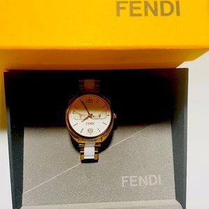 Rose gold Unisex Fendi memento watch with glow in the dark diamond eyes